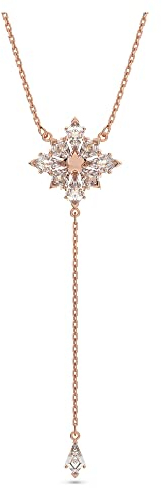 Swarovski Collier Stella, cristaux clairs dans un cadre plaqué ton or rose