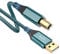 Cable de impresora USB 5 m, cable de escáner USB 2.0 tipo B, cable USB A a USB B, cable de impresora compatible con HP, Dell, Canon, Epson, Lexmark, Xerox, Brother, Samsung, Pixma (verde)
