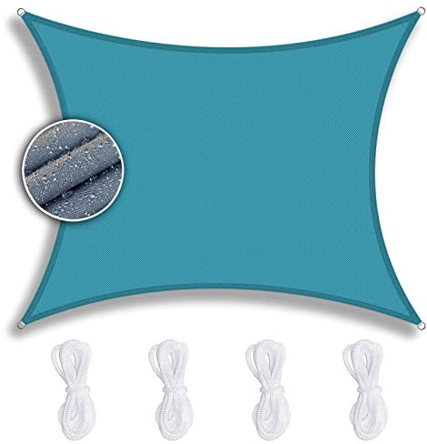 ZQXFZ Toile Ombrage Rectangulaire 3x4m Lac Bleu， Toile d'Ombrage Coupe-Vent Protection UV 95% Respirante, Toile d'Ombrage pour Piscine Patio Exterieur