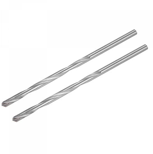 sourcing map 6mm Cutting Dia Cemented Carbide Twist Extra Long Drill Bit with Round Straight Shank for Hardened Steel Stainless Steel, 150mm Length 2 Pcs