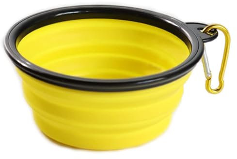 Small Collapsible Pet Feeding Bowl [Yellow]
