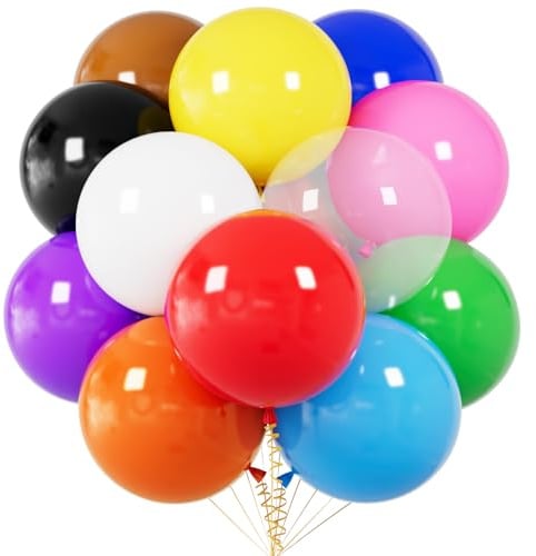 12 Stück 45,7 cm dicke Latex-Luftballons in verschiedenen Farben, runde Heliumballons für Geburtstag, Hochzeit, Babyparty, Festival, Weihnachtsdekoration