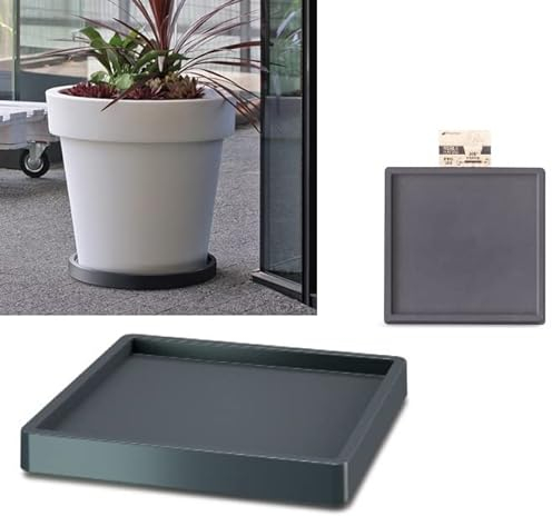 rg-vertrieb Blumenuntersetzer Untersetzer Pflanzenuntersetzer Pflanzenroller Rolluntersetzer mit Rand für Blumenkübel Blumentopf (Rund 370, Anthrazit)