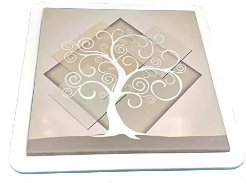 Lot de 6 dessous de plat carré arbre de la vie losange céramique bonbonnières de mariage, baptême, communion, remise de diplôme, confirmation, anniversaire et cadeaux utiles, originaux et économiques