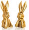Set de 2 Figuras Conejo de Pascua Dorado, 17 cm: decoración de Pascua Moderna para el hogar, Figuras Decorativas Elegantes de Resina para Mesa, salón o Entrada, Idea