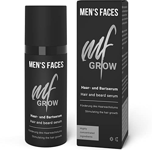 Bart & Haarwachstum Serum für mehr Bartwuchs & Haar für Männer – speziell für Beard Roller & Dermaroller – Jetzt Wachstum beschleunigen mit der Bartpflege von MEN’S FACES – 50 ml
