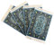 4er Set Untersetzer Teppich Muster- Bunte Untersetzer Glass, Tisch und Baruntersetzer - Mehrfarbig (Blau)