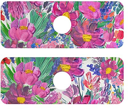 Wasserhahn Spritzschutz Schnell trocknend Küchenspüle Wasserhahn Tropffänger Matte Kieselstein Blumen Aquarell Acryl