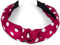 styleBREAKER Damen Haarreif mit Punkte Muster und Knoten im Retro Style, Rockabilly, Vintage Look, Haarband, Headband 04026015, Farbe:Bordeaux-Rot-Weiß