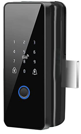 Tuya WiFi Smart Door Lock Fingerprint Electronic Rim Lock for Glass Door, 3
