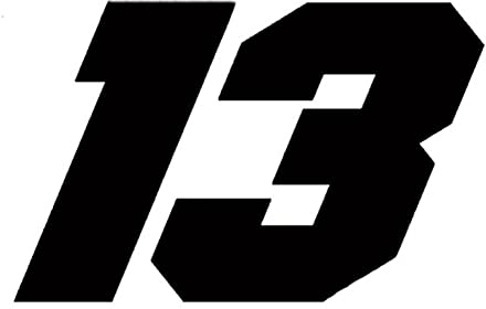 Katutude Zahlenaufkleber Nummer 13, Auto Moto Vinyl Aufkleber, Startnummer Zahl Aufkleber/Sticker für Auto Motorrad Oldtimer Sportwagen Zubehör