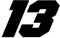 Katutude Adesivo numerico numero 13, adesivo in vinile per auto, moto, auto, moto, auto d'epoca, accessorio per auto sportive