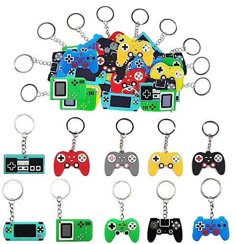 Oneroomone 32 Stück Spiel Schlüsselanhänger, Schlüsselanhänger Kinder, Kindergeburtstag Gastgeschenke, Für Videospiel-Motto-Partyzubehör, Goodie-Bag-Füller, Partygeschenke