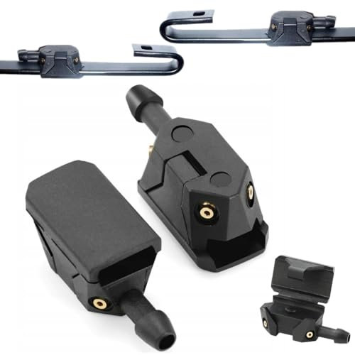Click&Fit Scheibenwaschdüsen kompatibel mit Ford Transit, Mercedes Sprinter, VW Crafter LKW Minivan; 4-Wege-Wischerdüsen für 8-10 mm Wischerarm