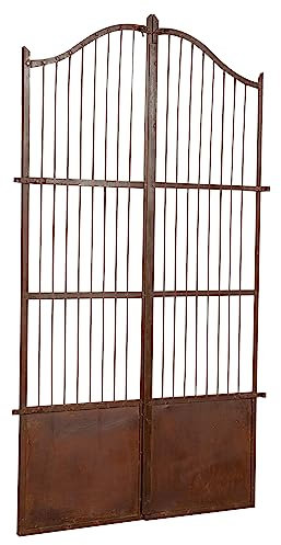 Biscottini Wrought Iron Gate, 118 x 6 x 200 cm, Garden Gate Exterior Finely Restored, Iron Garden Gate
