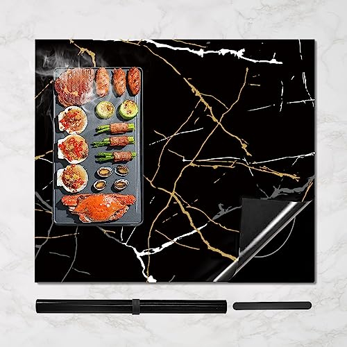 KitchenRaku Protection Plaque Induction 61x53 cm,Protection Plaque de Cuisson Magnétique, Protege Plaque Induction Silicone Anti-rayures Pour Cuisinière à Induction