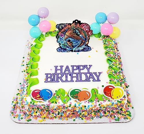 Ying Yang Fire and Ice Drache Themed Birthday Cake Topper Set