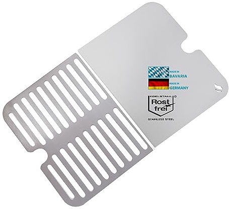 Edelstahl Grillrost und Plancha für Weber Go-Anywhere | spülmaschinenfest | Set aus 2 Hälften