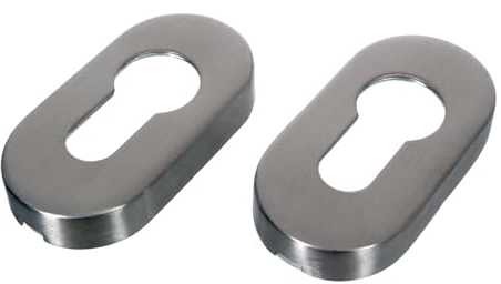 NAJDER Edelstahl Türgriff Ovale Rosette, Edelstahlschild für Türgriffe, Drückerrosette, Innentüren Rosette, für Innentüren, Inox A2, AISI 304