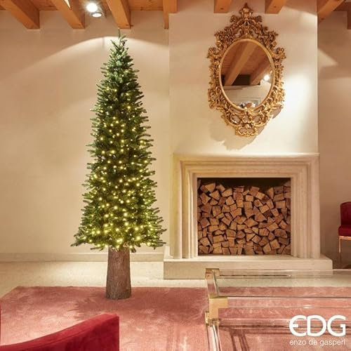 EDG Enzo de Gasperi Albero di Natale Pino Slim 210 cm D 81 cm con 480 mini led