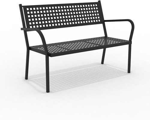 Mondo Viro Gartensofa aus Metall, Alice, stapelbar, 125 x 60 cm, 77 h (schwarz)