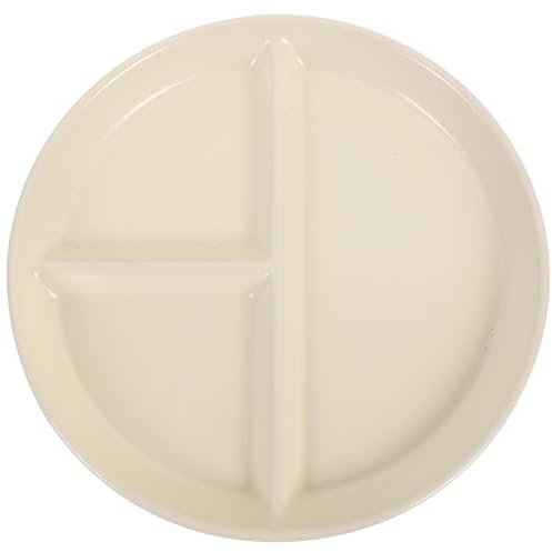 Operitacx Divided Plate Ceramic Divided Porcelain Dinner Plates - 8 inch/20cm, Portion Control Plate, Salad Plate, Porcelain Dinner Diet Plate White Dishwasher Safe