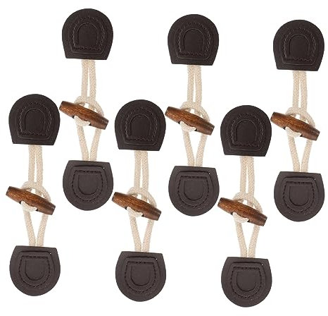 STOBOK 6 Paare Hornschnalle Schnalle Pu-knebelverschluss Hölzerner Hornknopf Mantel-kippknöpfe Hornmantelknöpfe Diy-schnalle Gürtelschnallen Für Kleidung Pullover Windjacke Holz