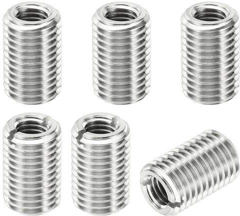 PATIKIL Filetage Adaptateurs Manchon Réducteur Écrou Insert Fileté Metal, 6 pcs M16x2 Mâle à M10x1,5 Femelle Réparation Insérer Écrou Vis Réducteur Inox Acier Attache 25mm