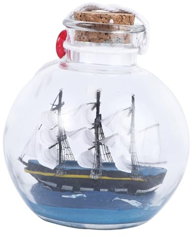 1 bateau dans la décoration de bouteille, décoration voilier, bouteille en verre, bouteille flottante, artisanat, décoration de bouteille de dérive, modèle d'avion, bateau budgétaire, artisanat