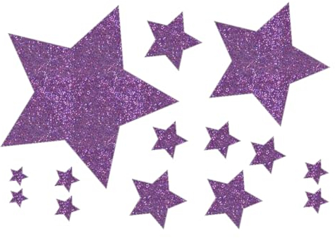 14 Sterne in verschiedenen Größen und Folien Bügelbild Sterne in Wunschfarben - Applikation zum aufbügeln - Plotterbild- glitzer oder normal