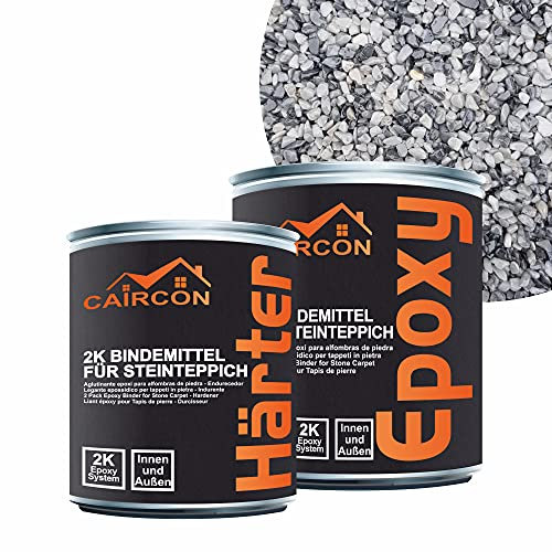 Caircon Moquette de marbre Résine époxy Tapis de pierre - Gris - Grigio cenere 1-4mm