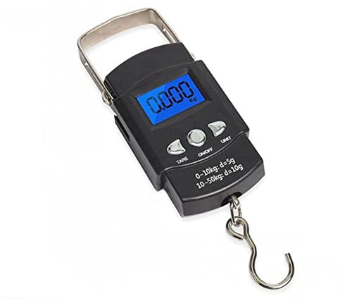 CENMEN 1 Stück 50 Kg Reisewaage, Digitale Angelwaage mit Lineal, Hochpräzise Angelwaage, Ohne Batterie