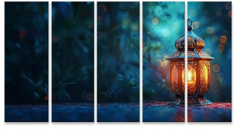 islandburner Bild auf Leinwand Arabische Laterne mit Ornamenten und Kerzenlicht durchbricht die Dunkelheit Wohnzimmer Orient Deko Shop Leinwandbild