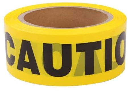 100 Meter Caution Warning Tape - Yellow | 2 Inch Wide Barrier Tape | Non-adhesive Caution Tape for Marks off Dangerous Areas or Zones, Construction Sites, Roads, Working Zones, etc