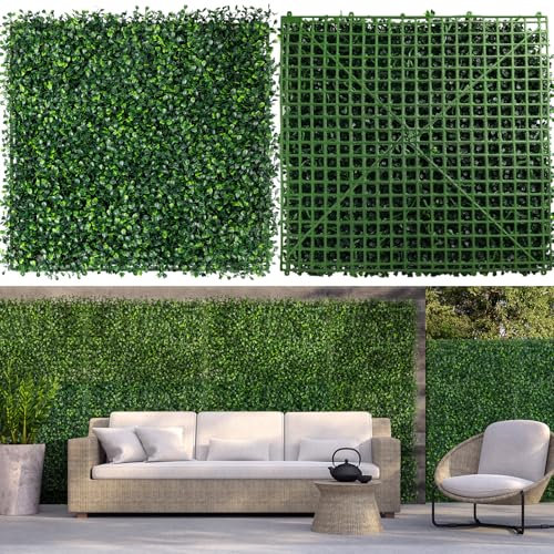 Moeput 12PCS Artificial Grass Wall Backdrop Panels 20x20 Artificial Grass Wall Panels Greenery Backdrop Decor Boxwood Hedge Panels, Grass Wall Panels for Party Wedding Backyard Christmas Decoration