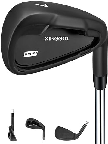 XINGGM XM-01 Einzelnes Golf-Eisen oder Golf-Eisen-Set – Premium Herren-Golfschlägereisen mit Stahlschaft für Rechtshänder, Stiff Flex (linke Hand, #7 Eisen einzeln)