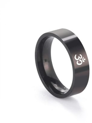 Caiduoduo Edelstahl Yoga Ringe für Männer Frauen Yoga Om Ring Schmuck
