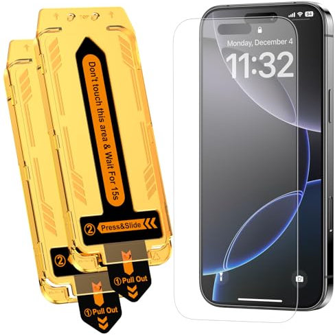 Ksleri 2 Pack Matte Screen Protector for iPhone 16 Pro 6.3 Inch, Tempered Glass Film Anti-Glare & Anti-Fingerprint with Automatic Dust Removal