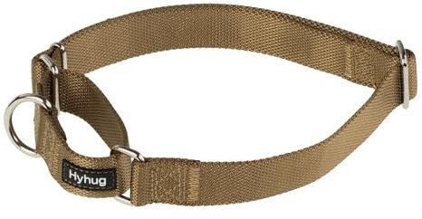 Hyhug Martingal Hundehalsband mit Schnalle: Ausbruchsicher, rutschfestes Robustes Polyester, farbechtes verstellbares Haustierzubehör für große Hunderassen (Groß, Army Gelb)