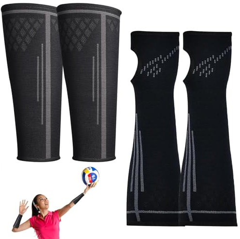 WUSANNA 2 Paar Volleyball Arm Sleeves Sport Unterarm Ärmel Volleyball Armschoner Top-Volleyball-Armstulpen – Bequeme Und Atmungsaktive Armschutzausrüstung 2 Stile(Größe S)