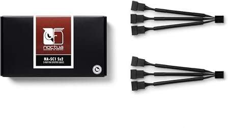 Noctua NA-SC1 Sx2, 3-Way Fan Splitter Cables, 4-Pin PWM (2-pack, 13cm, Black)