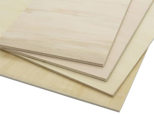 ZKKGYDP Fogli di Compensato Fogli Sottili di Legno di Tiglio per Progetti di Modelli di Barche in Legno Fai-da 10x10cm, Spessore 0,8/1 cm,10mm*100 * 100mm(5pcs)