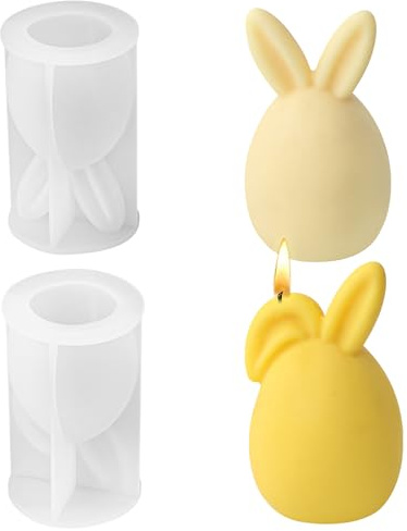 BDHYYM Silikonformen Gießformen, 3D Silikonform Ostern Hase Kerzenformen zum Gießen Kerzen Kuchen Schokolade Seife Wachskerzen Ostergeschenke Kaninchen Handwerk