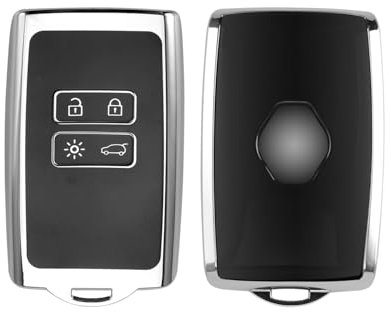 Erato Coque de clé de Voiture pour Dacia Sandero 3/Stepway 3 III/Dacia Jogger 2021 2022 2023 2024, Dacia Sandero Stepway 3, Accessoires Dacia Sandero 3, Gel de silice TPU Souple, 4 Boutons (Argent)