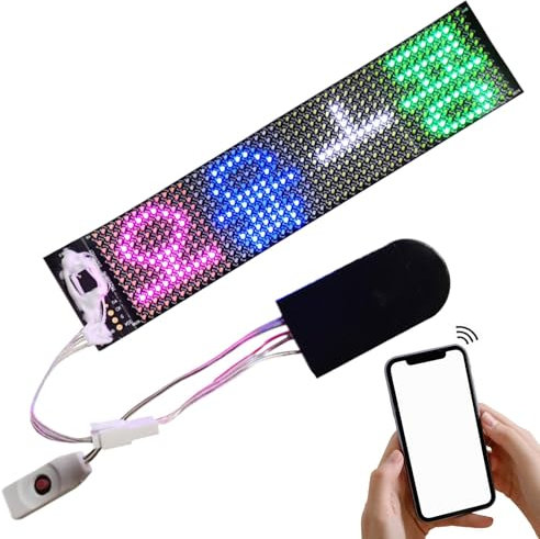 Kioriur Pantalla LED de ventana de coche, pantalla LED para coche,Pantalla LED de mensajes automotrices | Panel de desplazamiento de mensajes de animación impermeable, pantalla de patrón de texto LED