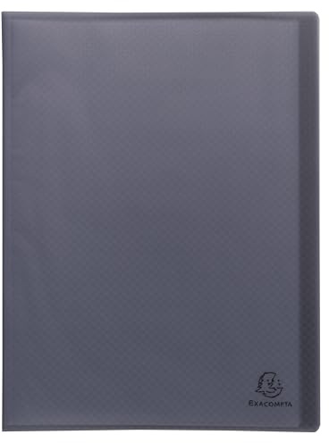 Exacompta - Ref. 78551E - Karton mit 15 recycelten Opak Sichtmappen - 50 genarbte Hüllen - 100 Seiten - für DIN A4 - Softcover aus PP 4/10, halbblickdicht - schwarz