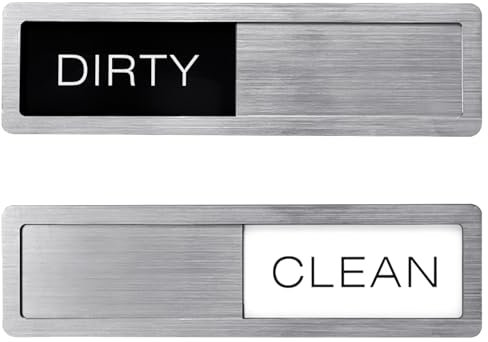Dishwasher Clean Dirty Dishwasher Magnet, Non-Scratching Dishwasher Clean Dirty Sign Strong Magnet Clean Dirty Sign Ideal Kitchen Gadget, Easy to Read and Slide On for Home for Dishwashers Laundry