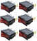 GNURBDILFO 6X Interrupteur A Bascule ON OFF Bipolaire 28x10mm 250V 15A ROUGE 3 Bornes