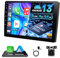 8Core 4+64G Motorsi Doppio Din Carplay Autoradio con Android Auto, 10 Pollici 2 Din Android Bluetooth Auto Stereo con Schermo, GPS, WiFi, DSP, Mirror Link, FM/RDS, UI Multimediale + Backup Telecamera