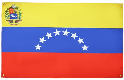 AZ FLAG Bandiera Venezuela 150 x 90 cm con 4 occhielli, Padiglione Venezuelano per balcone o parete